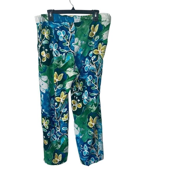 Jams World Vintage Tank And Pants Set Size XS Blue Hawaiian Crackle Print - Picture 8 of 15